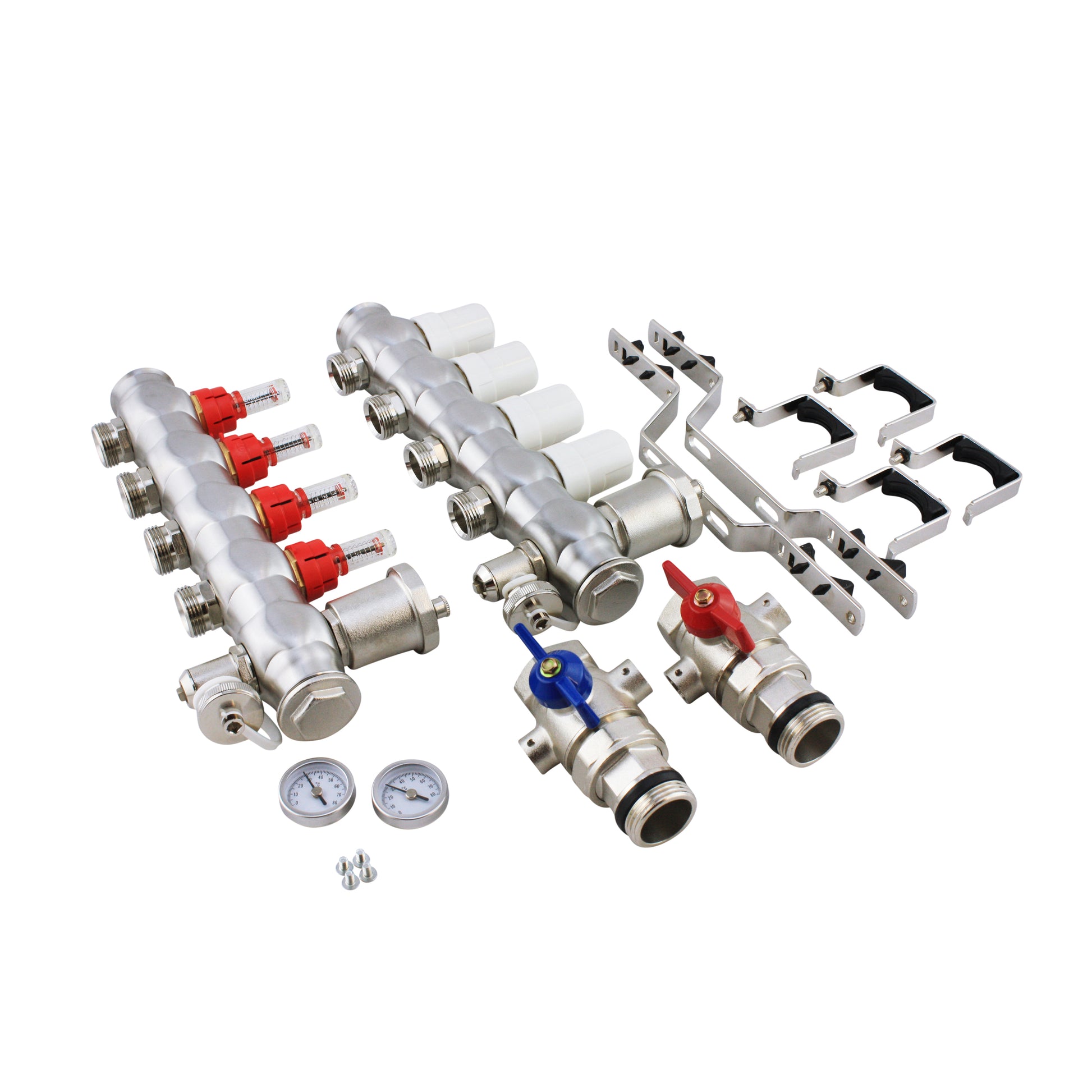 Lieferumfang und Zubehör eines Heizkreisverteilers