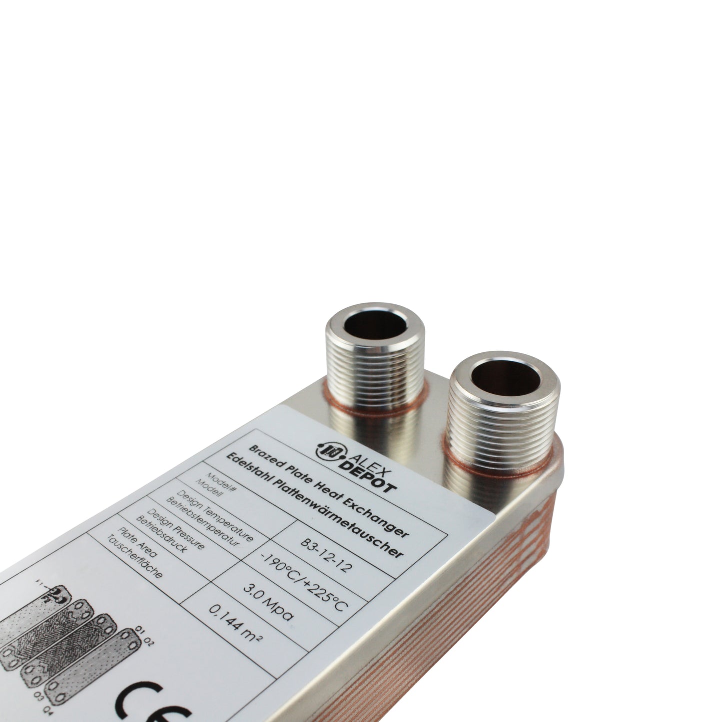 Plattenwärmetauscher B3-12-12 - 25 kW, 12 Platten