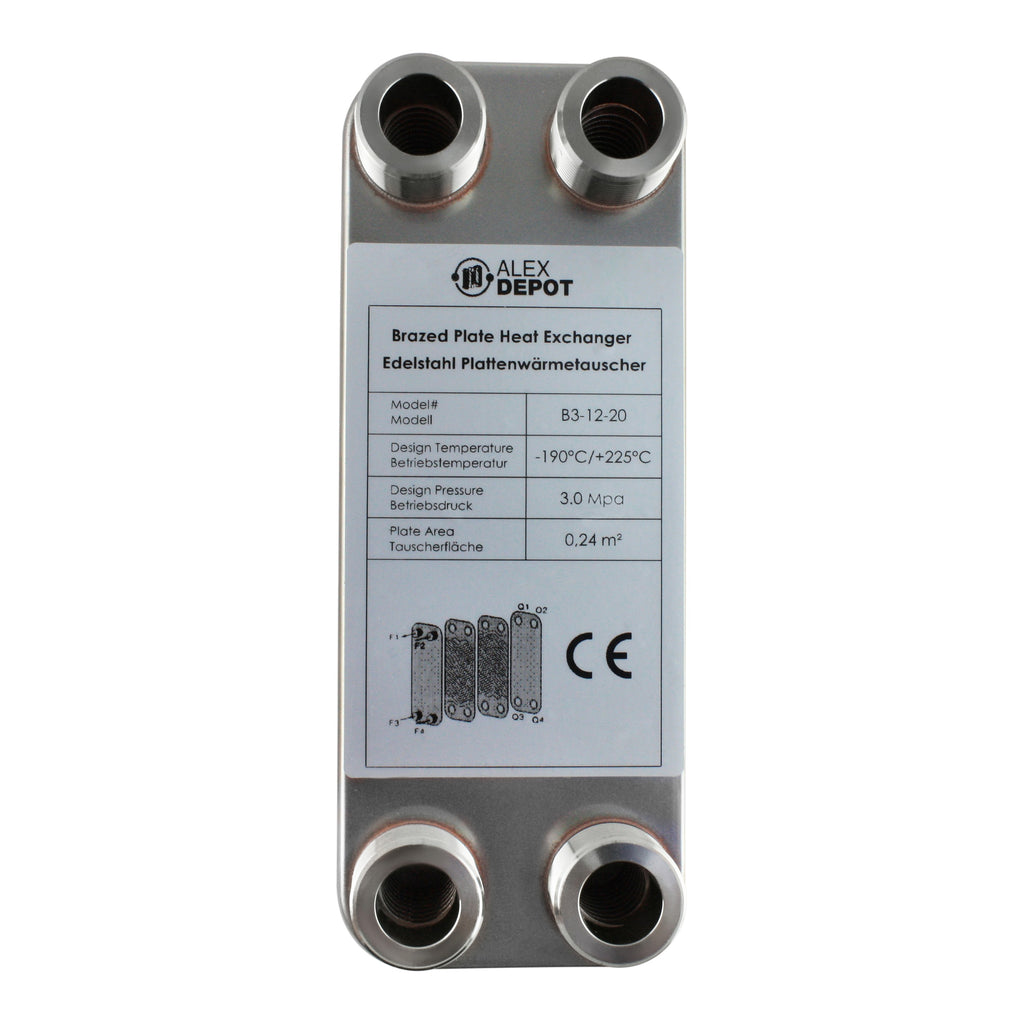 Plattenwärmetauscher B3-12-20 - 45 kW, 20 Platten
