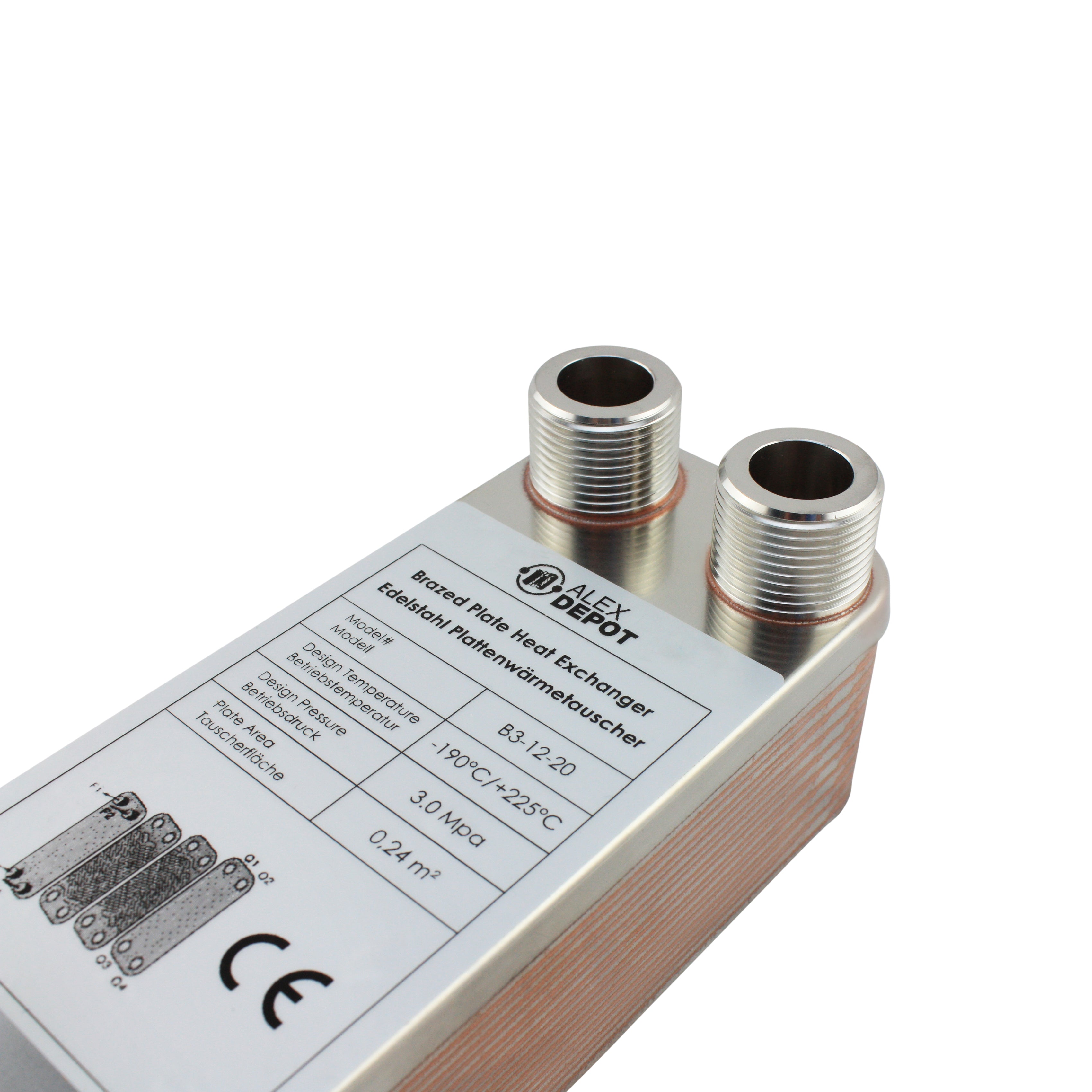 Plattenwärmetauscher B3-12-20 - 45 kW, 20 Platten