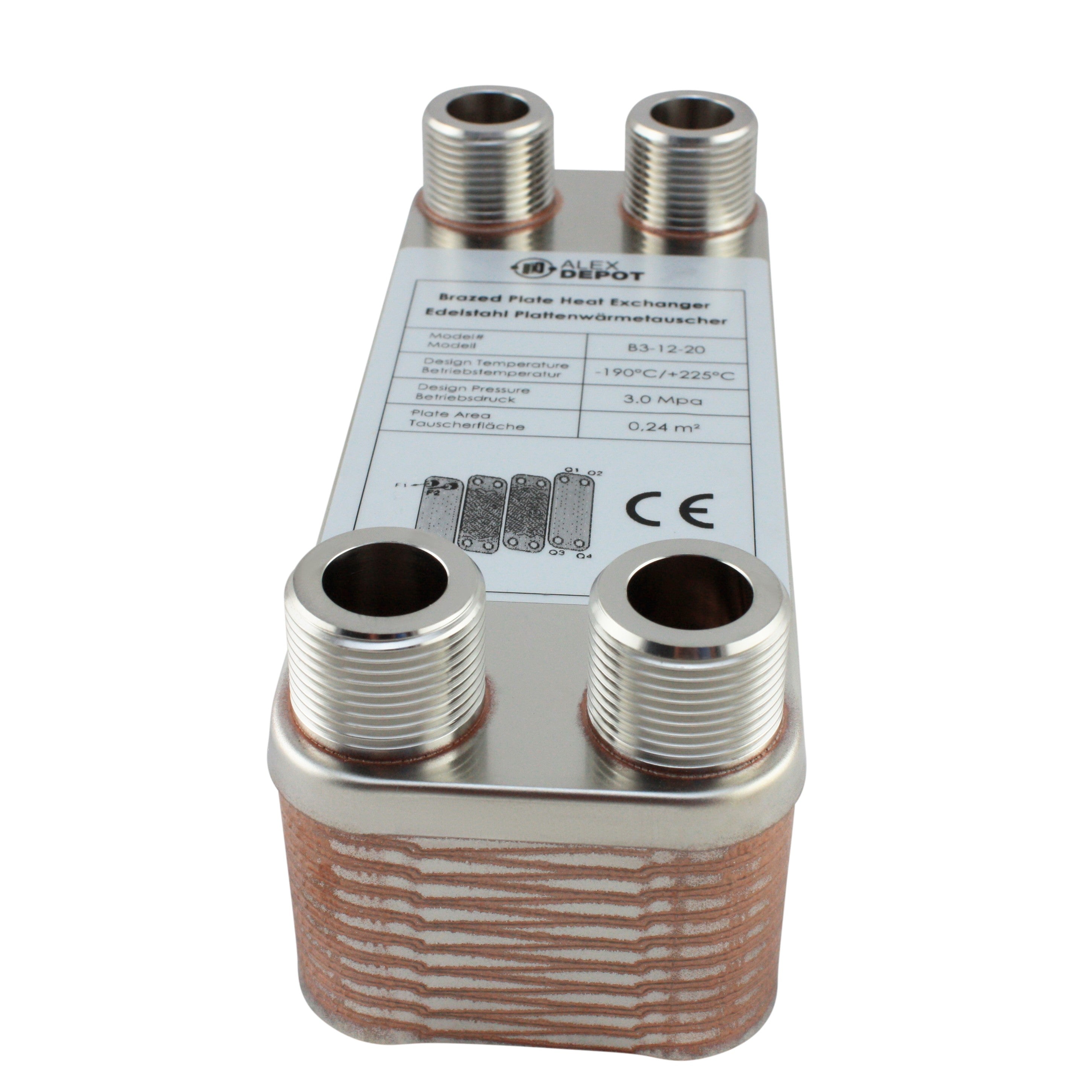 Plattenwärmetauscher B3-12-20 - 45 kW, 20 Platten