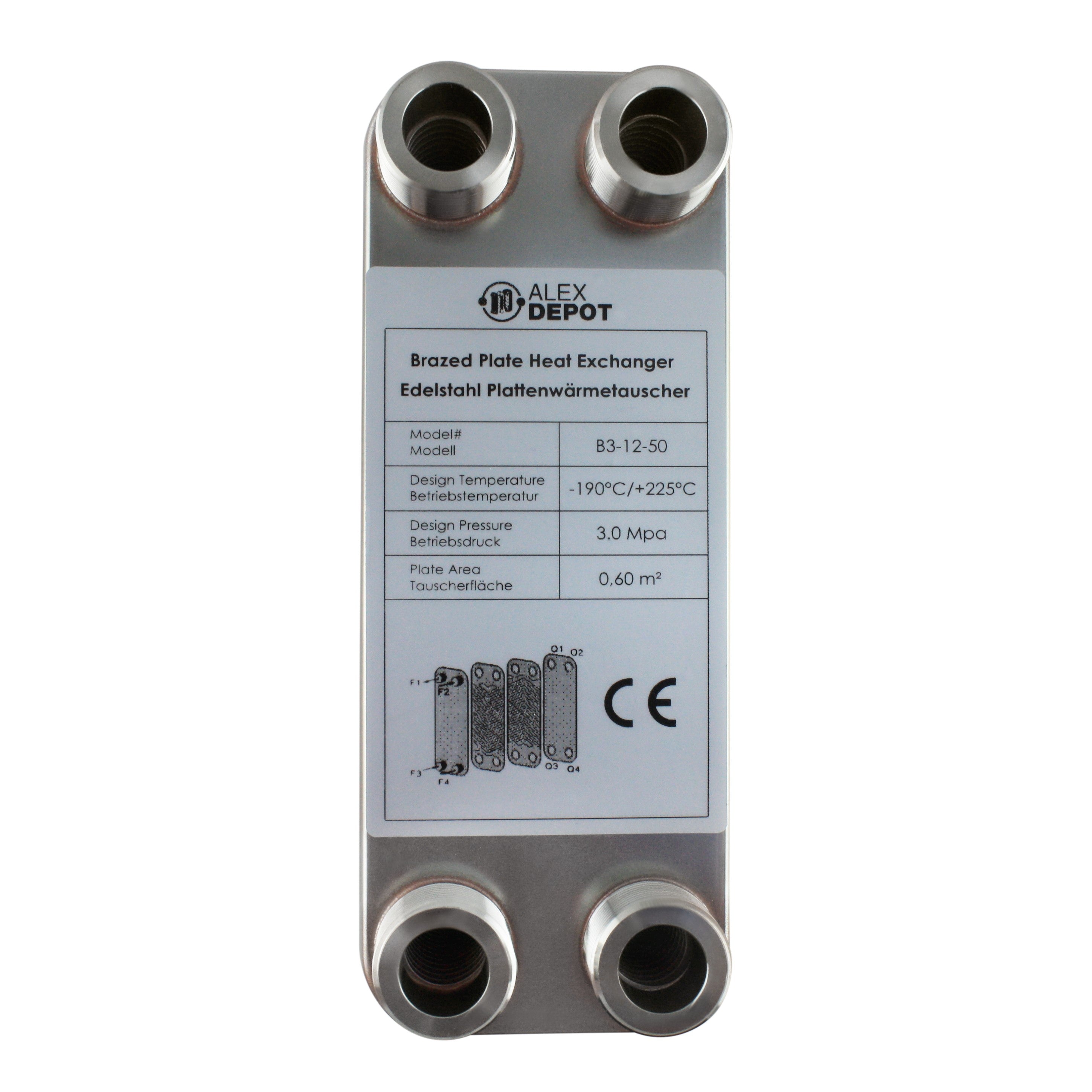 Plattenwärmetauscher B3-12-50 - 90 kW, 50 Platten