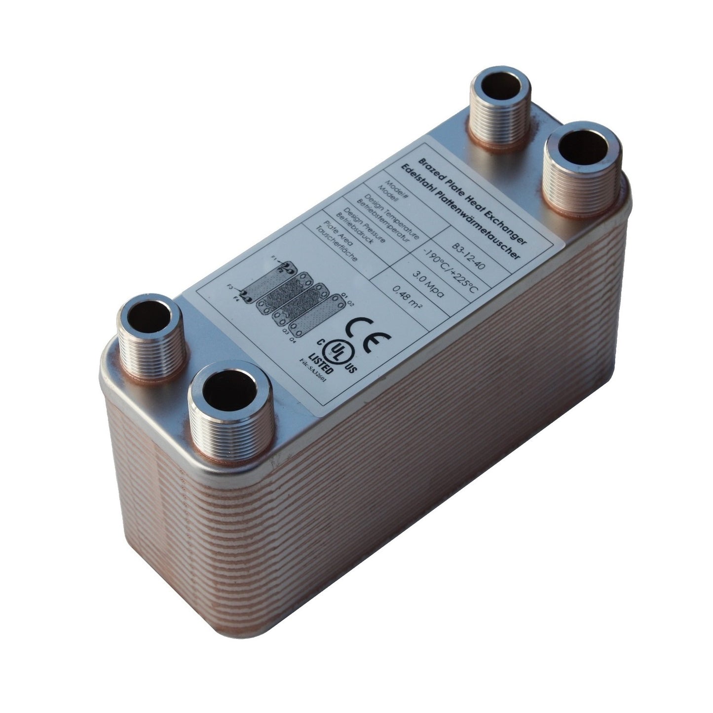 Intercambiador de calor de placas B3-12-40 - 80kW, 40 placas