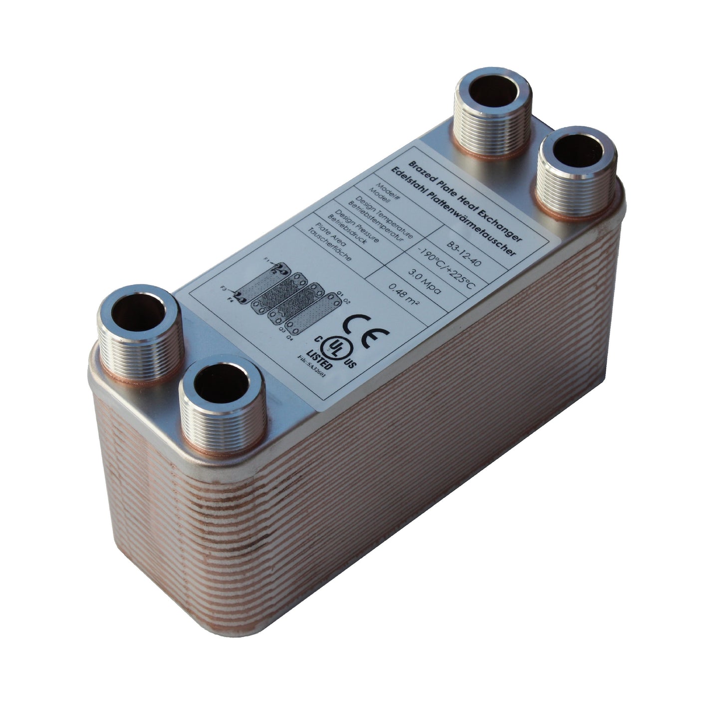 Intercambiador de calor de placas B3-12-40 - 80kW, 40 placas